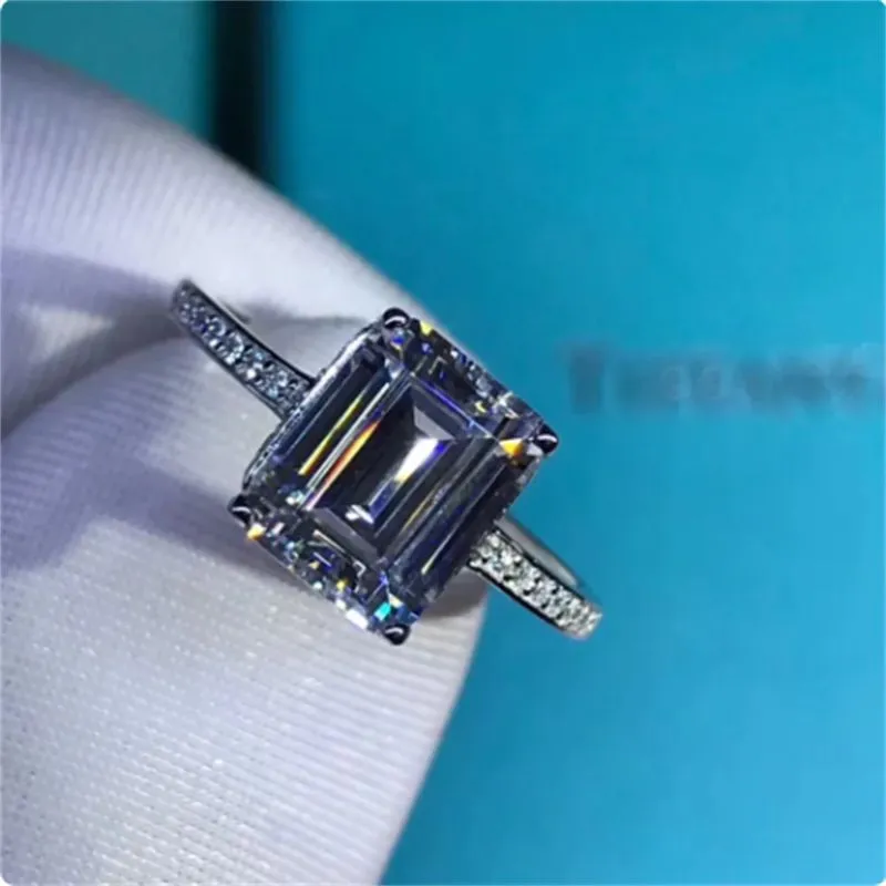 Emerald cut 3ct Lab Diamond Ring 925 sterling silver Jewelry Engagement Wedding band Rings for Women Bridal Party accessory