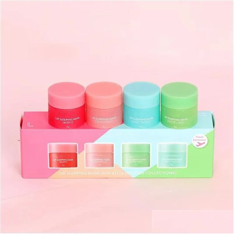 Lip Balm Korean Brand Special Care 8G Slee Mask 4Pcs/Set Scented Nutritious Moisturizing Lips Drop Delivery Health Beauty Makeup Dhcg8