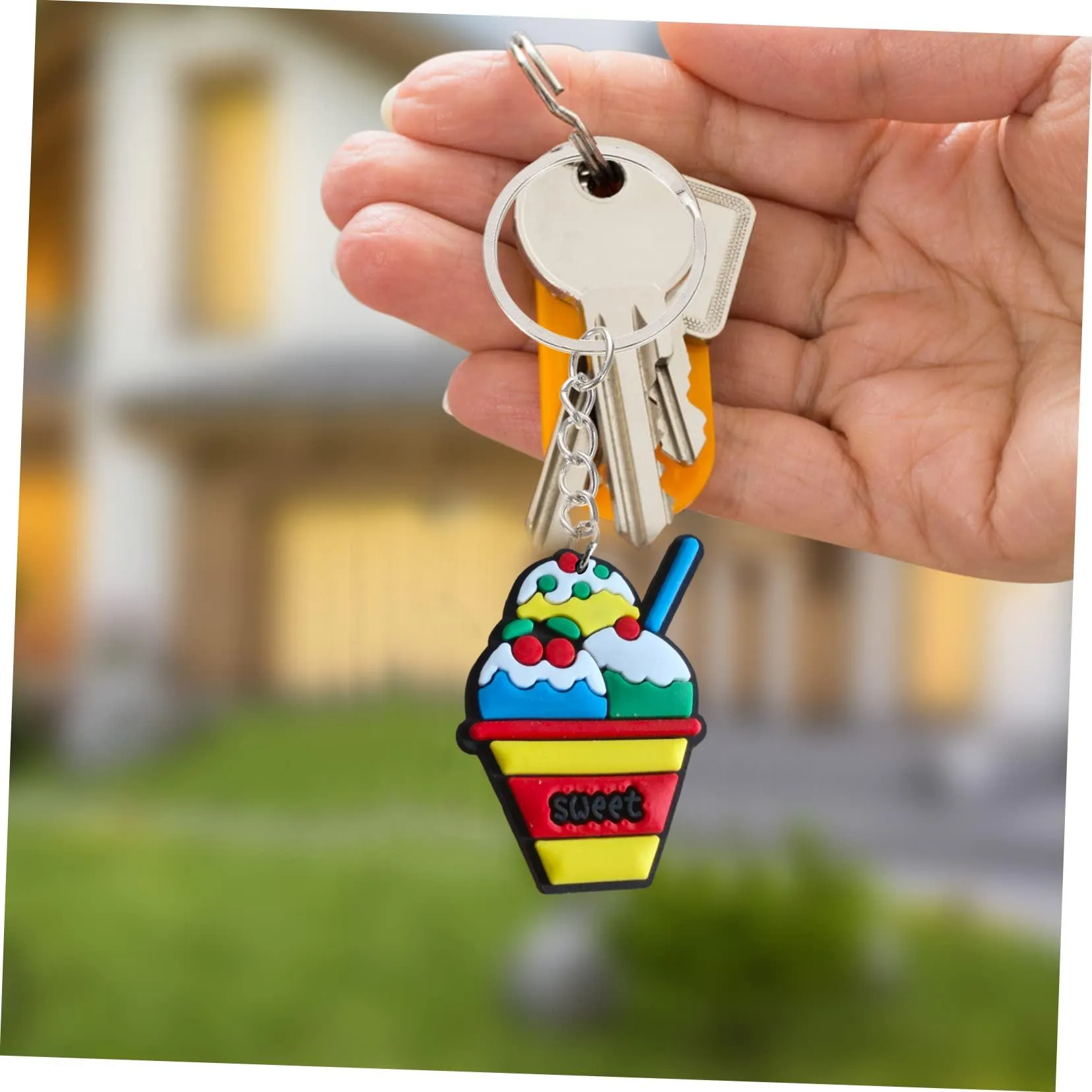 ice cream theme keychain keyring for women keychains backpack keyrings bags suitable schoolbag kids party favors car bag goodie stuffers supplies
