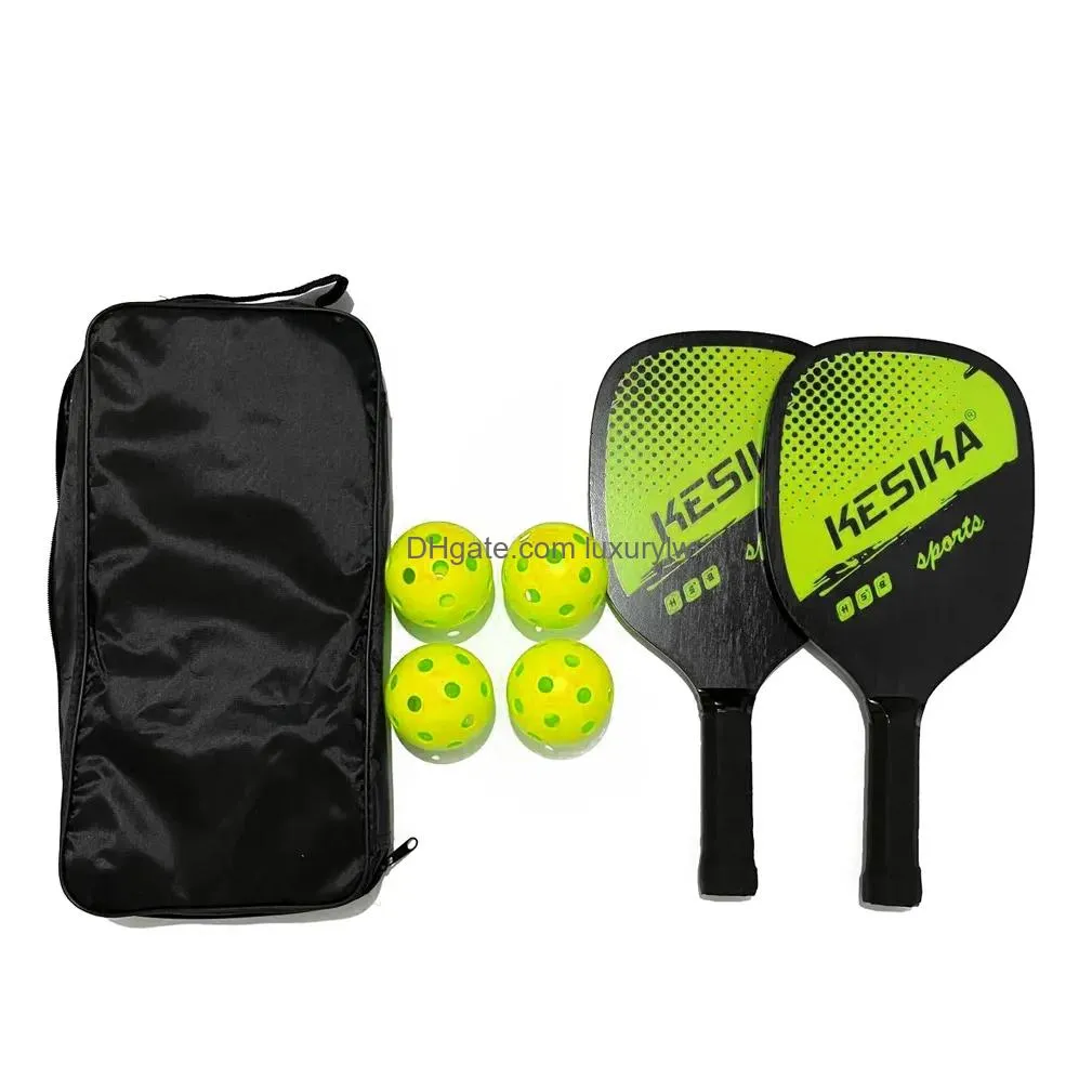 Tennis Rackets Men Women Ball Sports Pickleball Paddle Set 2 4 Balls With Carrying Bag Drop Delivery Dhfgp