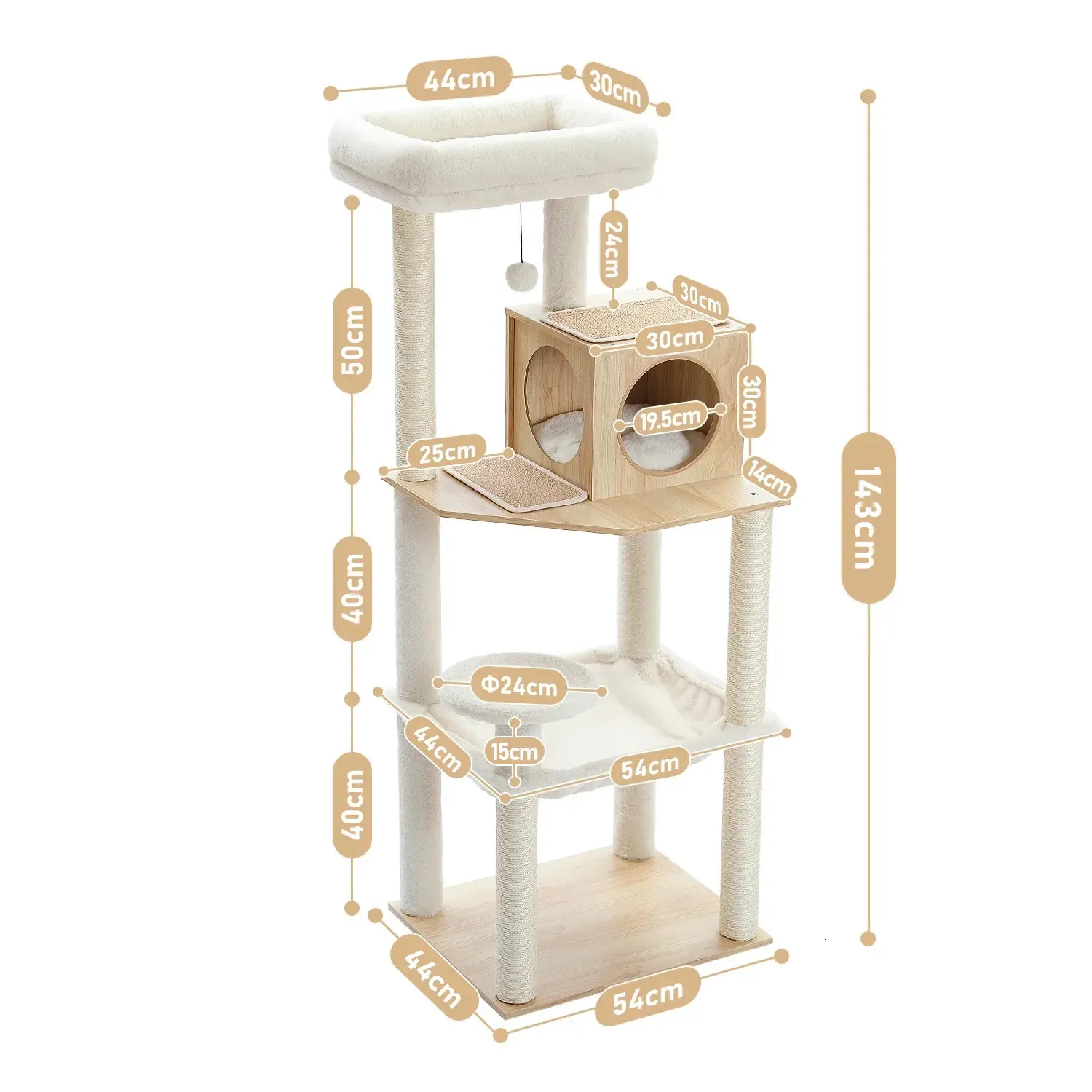 Cat Furniture Scratchers Multi-Level Cat Tree Tower with Condo Scratching Post for Cat Furniture House Cat Scratcher Cat Supplies Cat Toy