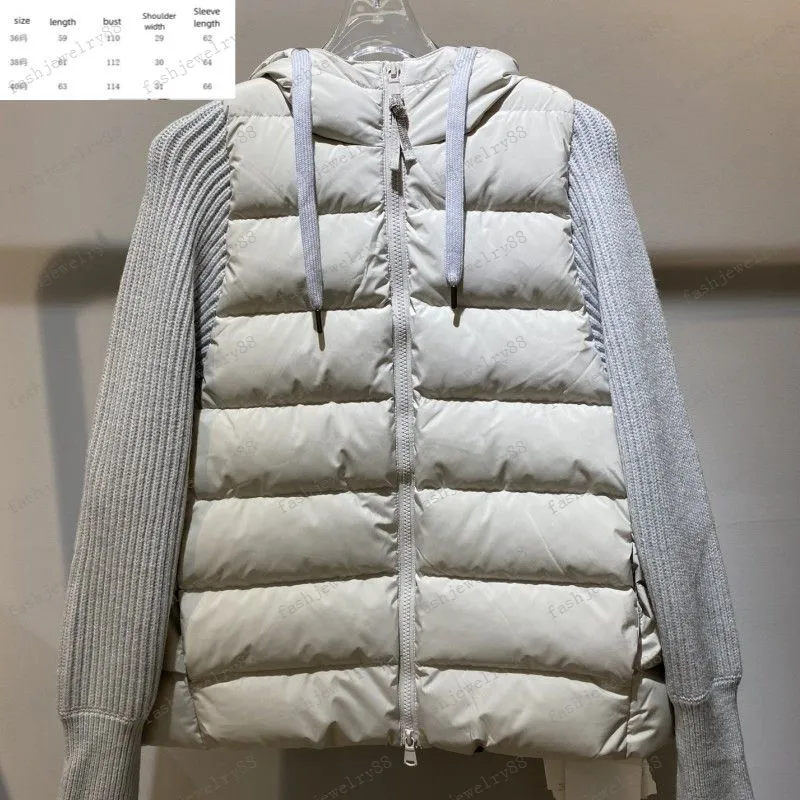 2023Womens Down Parkas Womens Jacket Knitted Panelling Down Coat Warm Autumn SOuterwear 4Colors Female Clothing
