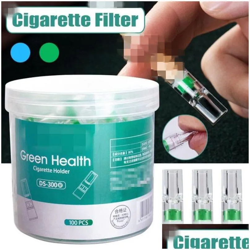 Other Smoking Accessories Wholesale 100Pcs A Set Disposable Tobacco Cigarette Filter Reduce Tar Filtration Cleaning Holder Drop Delive Dhw09
