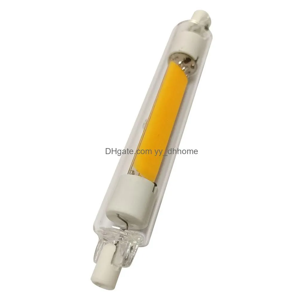 dimmable no flicker r7s led bulb horizontal plug lamp cob tube 78mm 118mm 110v 220v 20w 10w floodlight tube 3000k 4000k 6000k