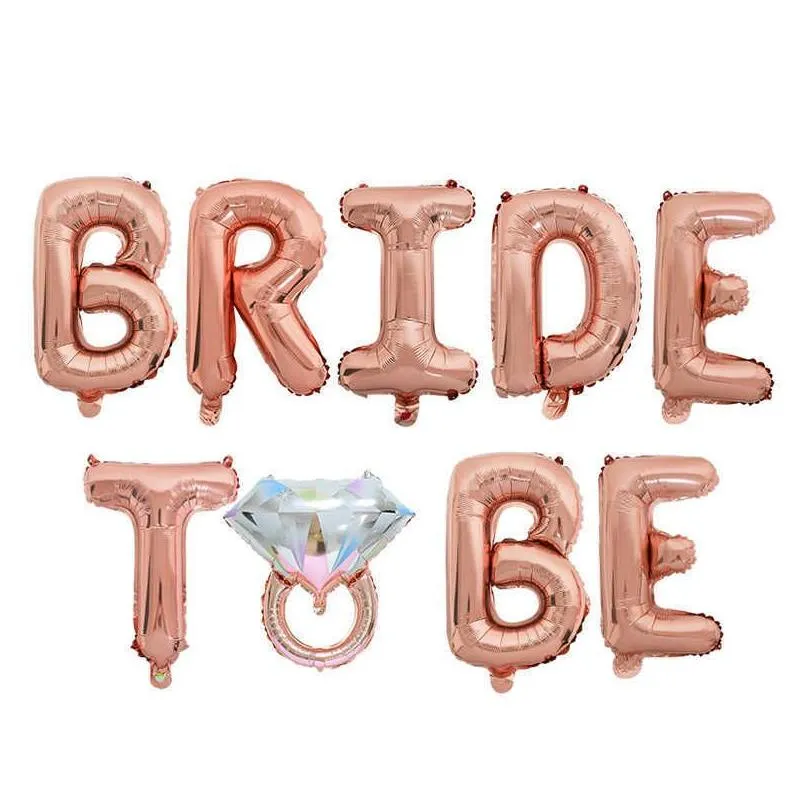 new rose gold bride to be letter foil balloons paper banner bride sash bachelorette party decoration wedding bridal shower supplies
