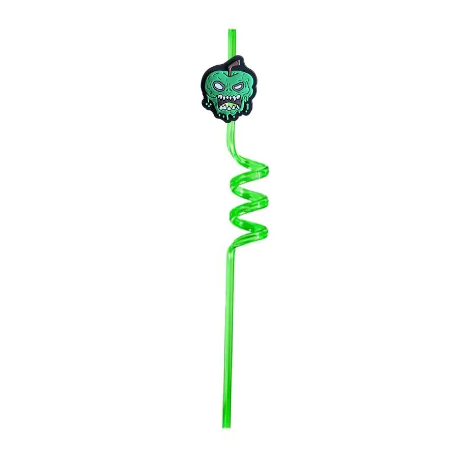 ice cream skull head themed crazy cartoon straws drinking for girls goodie gifts kids party birthday decorations summer favor reusable plastic straw