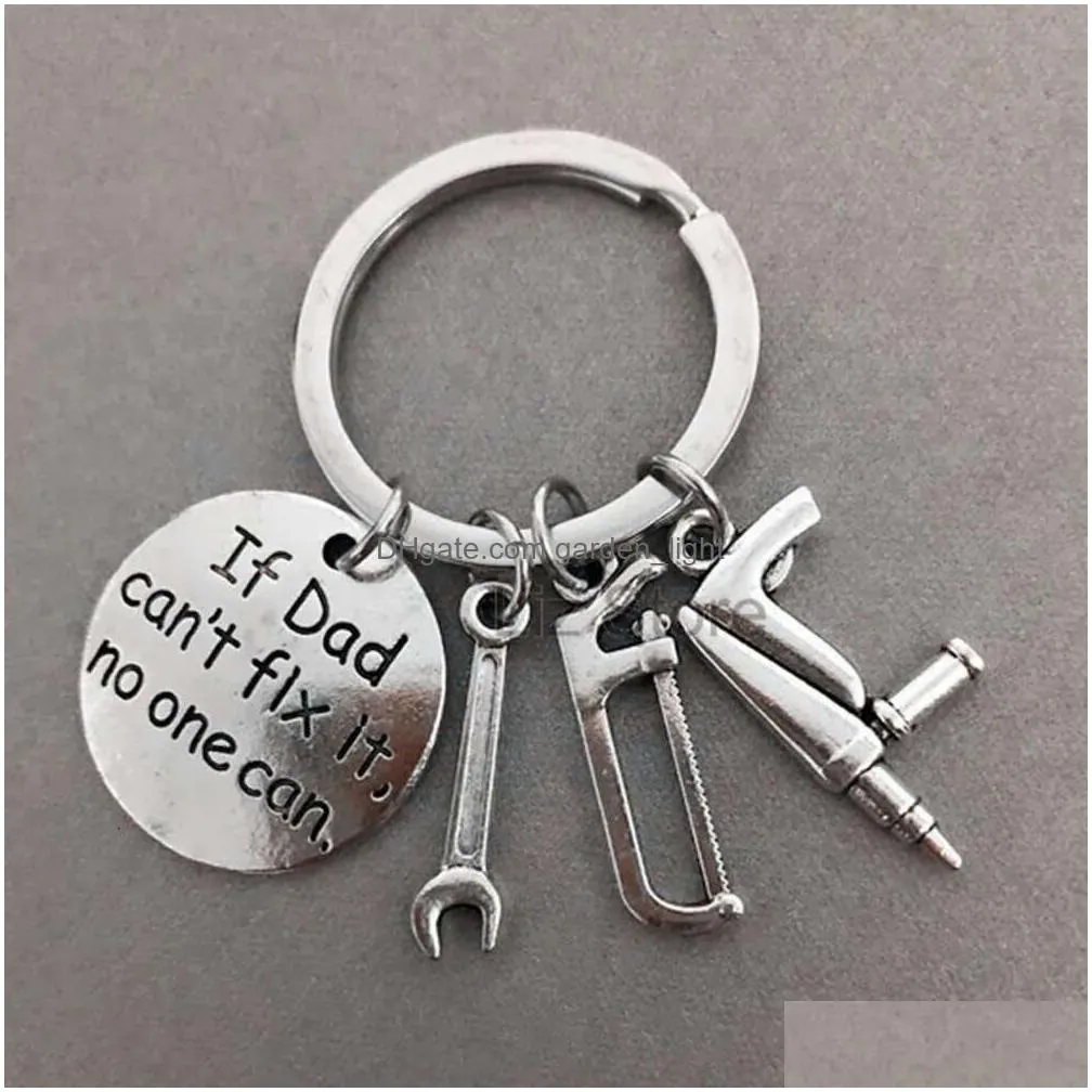 gift father you day love daddy key chain metal hammer screwdriver wrench charms pendants keychain portable keychains th0740 chain