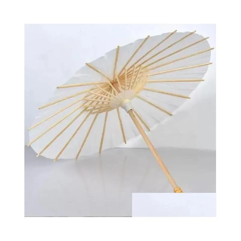Other Event & Party Supplies Wedding 60Pcs Bridal Parasols White Paper Umbrellas Beauty Items Chinese Mini Craft Umbrella Diameter 60C Dhuax