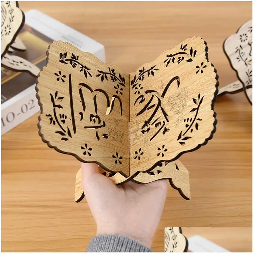 new eid mubarak wooden quran holy book holder display rack islamic muslim party ramadan kareem decoration for home 2023 eid gifts