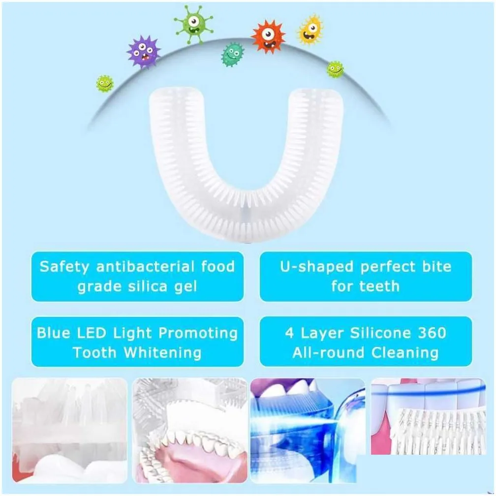 new sonic electric toothbrush 360 ultrasonic toothbrushes usb rechargeable tooth brush for adults child teeth whitening u shape