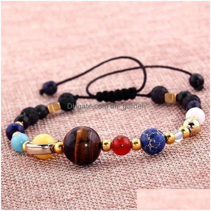 Beaded 6 Styles Solar System Nine Planets Bead Bracelet Natural Stone Universe Yoga Chakra For Women Men Jewelry Drop Delive Dhgarden Dh05B