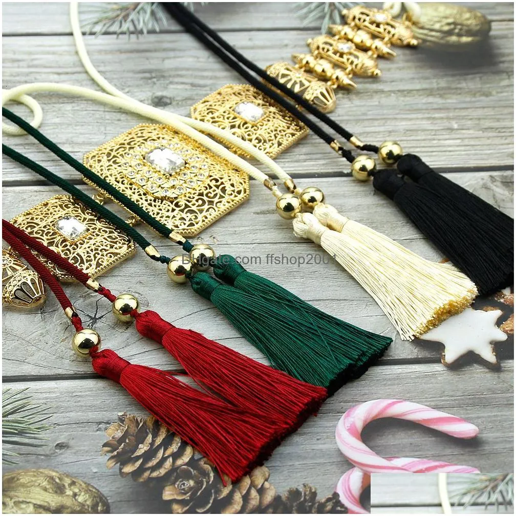 belly chains sunspicems morocco hand ropes belt gold color women caftan tassels hollow arabesque metal waist chain bride woven jewelry