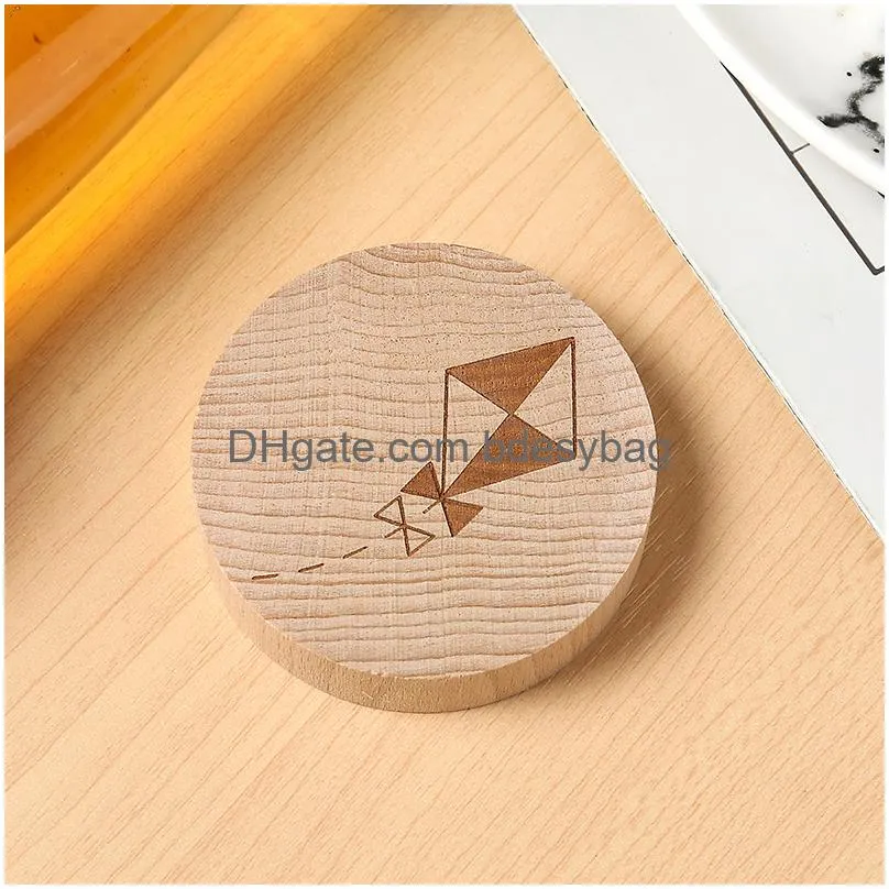 Openers Blank Diy Beech Wooden Round Shape Bottle Opener Coaster Fridge Magnet Decoration Beer Custom Logo Home Garden Kitchen Drop D Ota1F