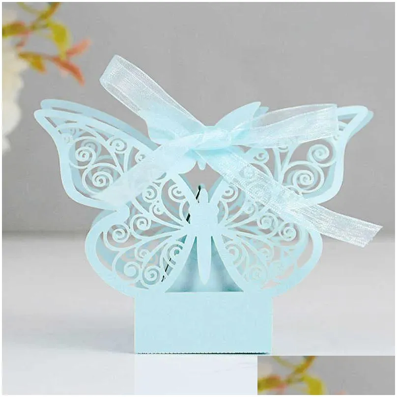 new 10/20/30pcs pink butterfly candy box wedding favors chocolate gift boxes for guests birthday party baby shower decor supplies