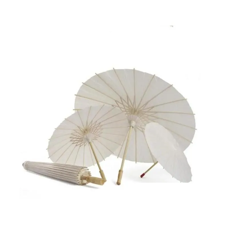 Other Event & Party Supplies Wedding 60Pcs Bridal Parasols White Paper Umbrellas Beauty Items Chinese Mini Craft Umbrella Diameter 60C Dhuax