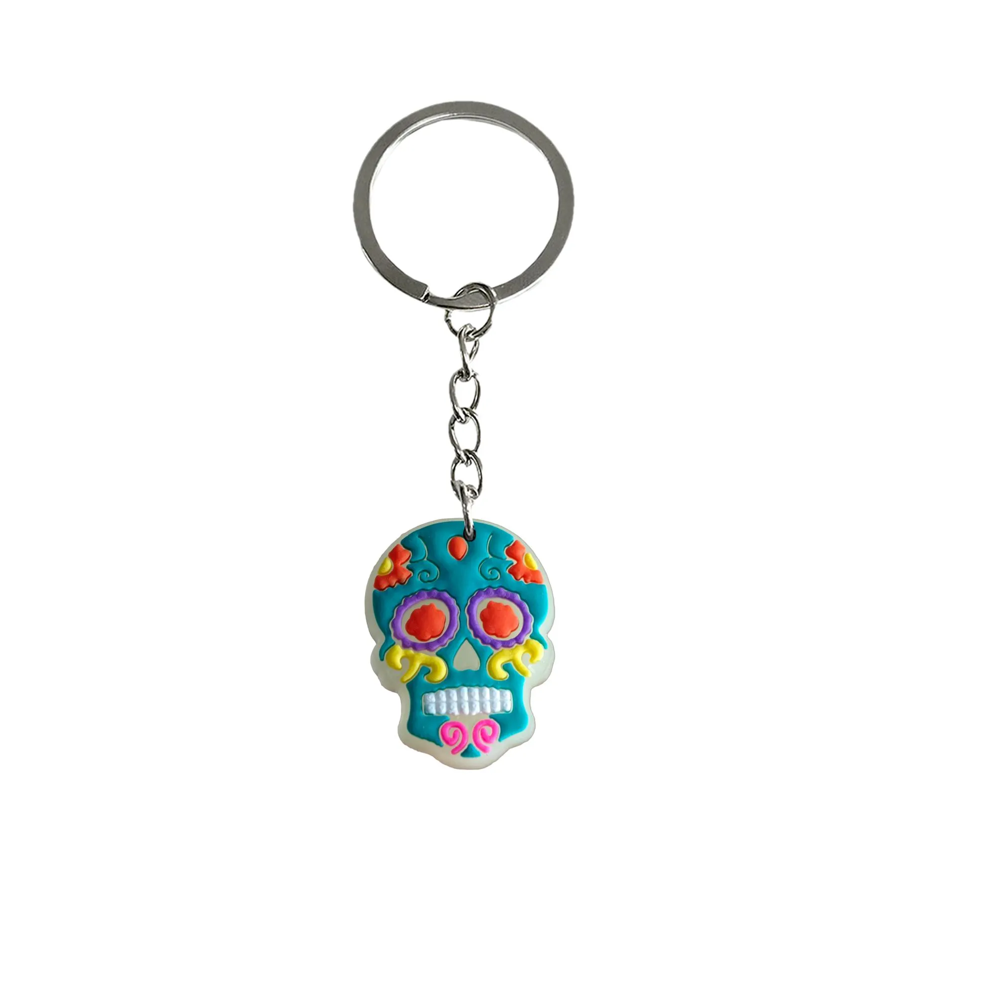 fluorescent skull head keychain key chain for party favors gift keychains tags goodie bag stuffer christmas gifts and holiday charms girls keyring suitable schoolbag backpack shoulder pendant accessories charm handbag car valentines day men