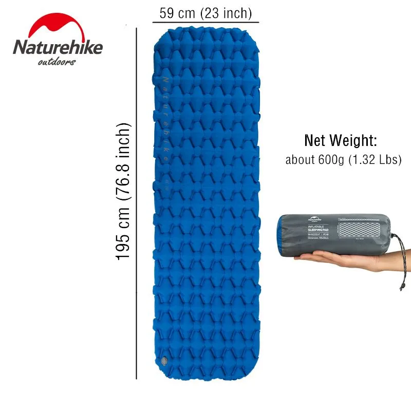 Outdoor Pads Inflatable Mattress Air Camping Ultralight Sleeping Bed Nylon Pad 230307
