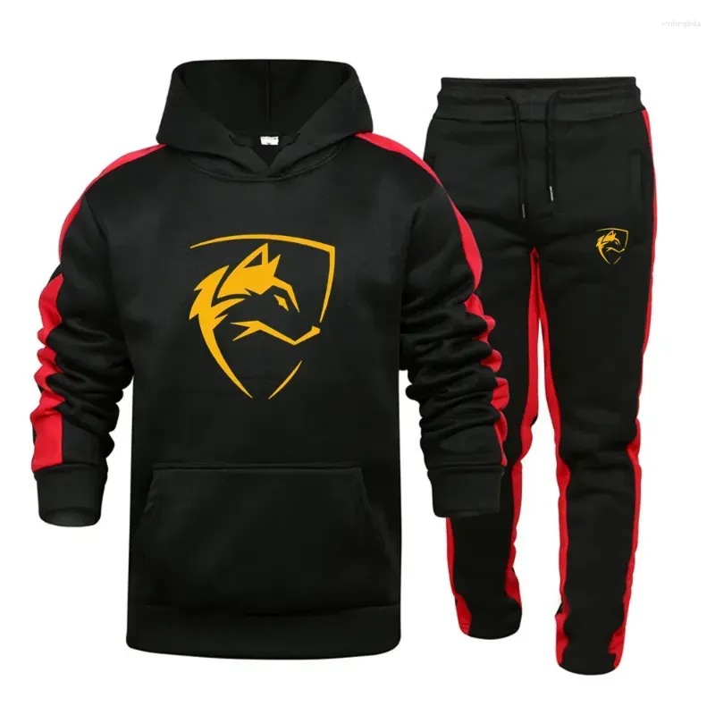 Men`s Tracksuits ALPHALETE Men Clothing Sets Printing Hoodie Set Fleece Zipper Hooded Sweatshirt Trousers Casual Mens