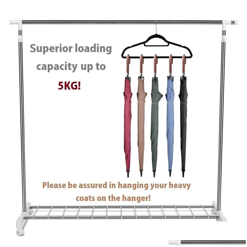 Hooks & Rails Wholesale Veet Hangers Non Slip And Heavy Duty Suit 45Cm With Tie Bar 360ﾰ Swivel Sturdy To Hold Jumper Plovers Jackets Dhqxo