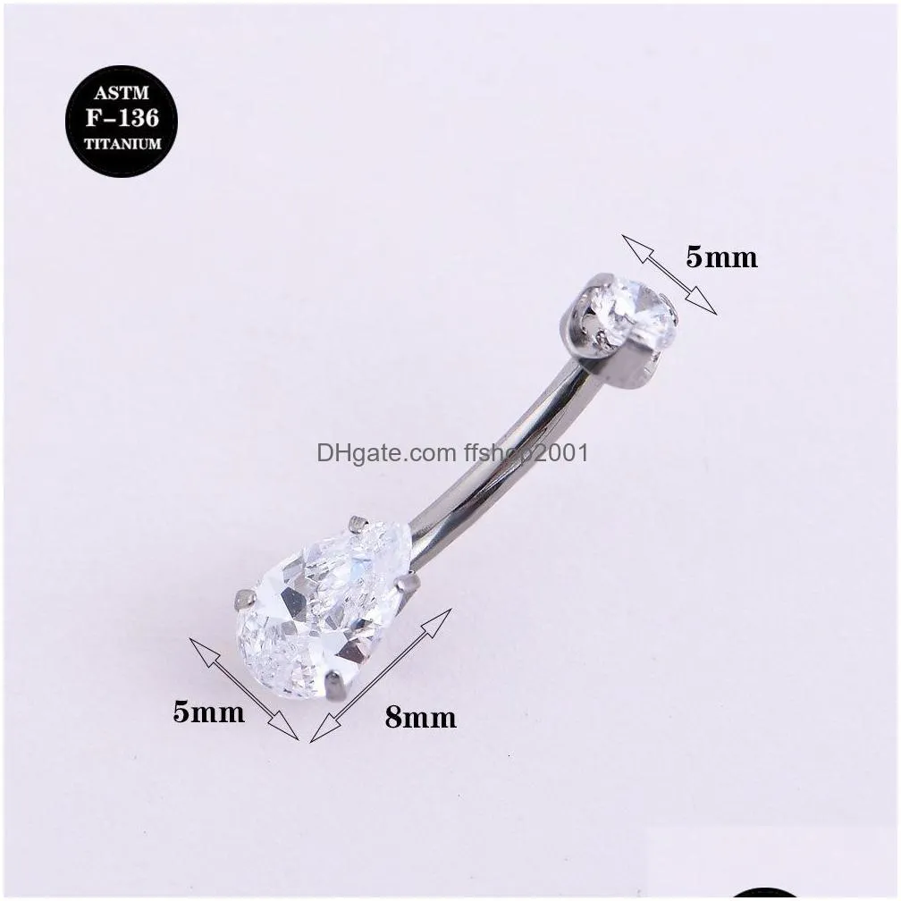 labret lip piercing jewelry 14g astm 36 internal color screw water drop belly button ring for navel 230614