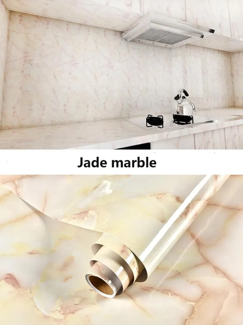 Marble Film Self Adhesive Waterproof Wallpaper for Bathroom Kitchen Cupboard Countertops Contact Paper PVC Wall Stickers