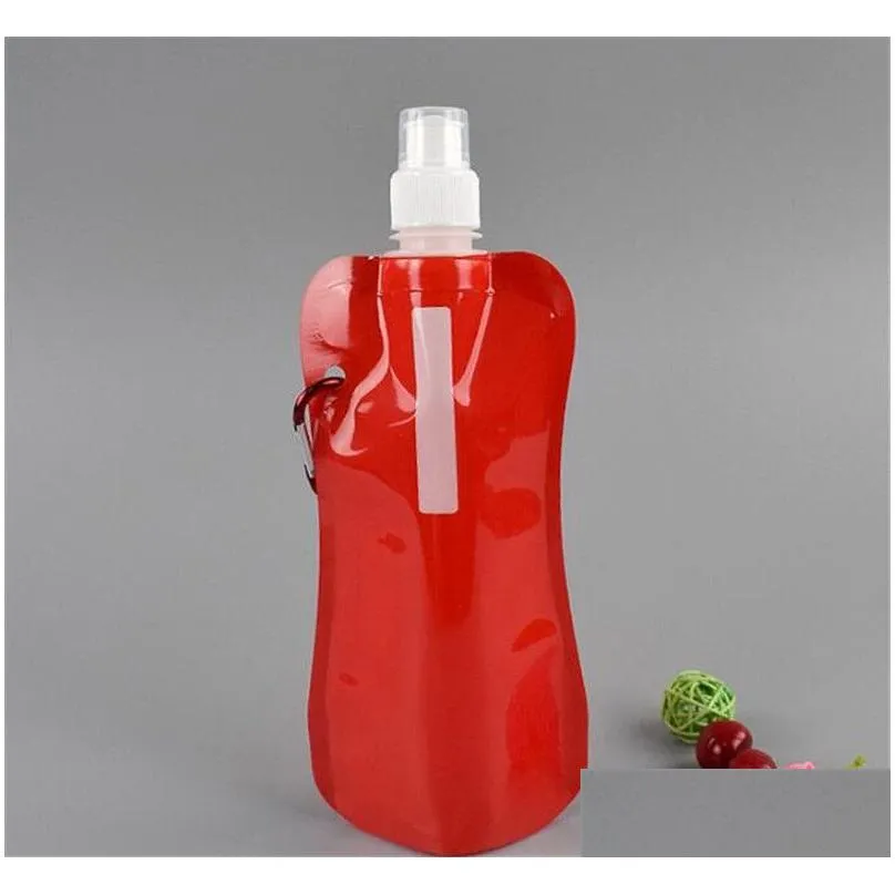 Other Drinkware Portable Water Bag Tralight Foldable Drinking Bottle Bags Outdoor Sport Supplies Hiking Cam Collapsible Soft Flask Liq Dhn57