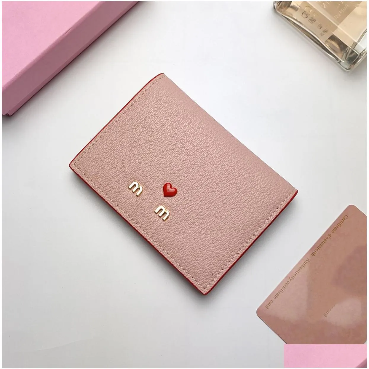 fashion designer wallet women card holder mini wallets coin purse leather love heart dot