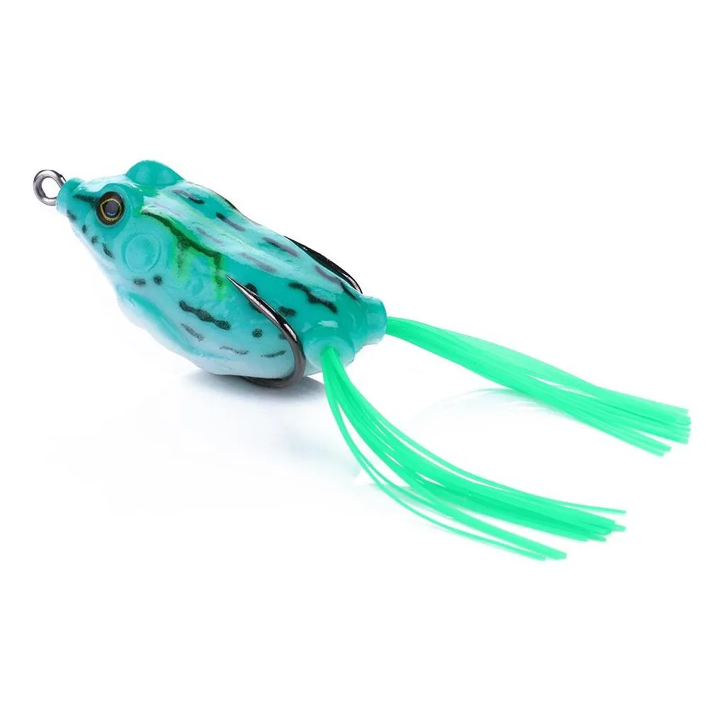 HENGJIA 60pcs Topwater Frog with High carbon Soft Bait 5.5CM 12.5G  Water Bass Minnow Fishing Lure FO003