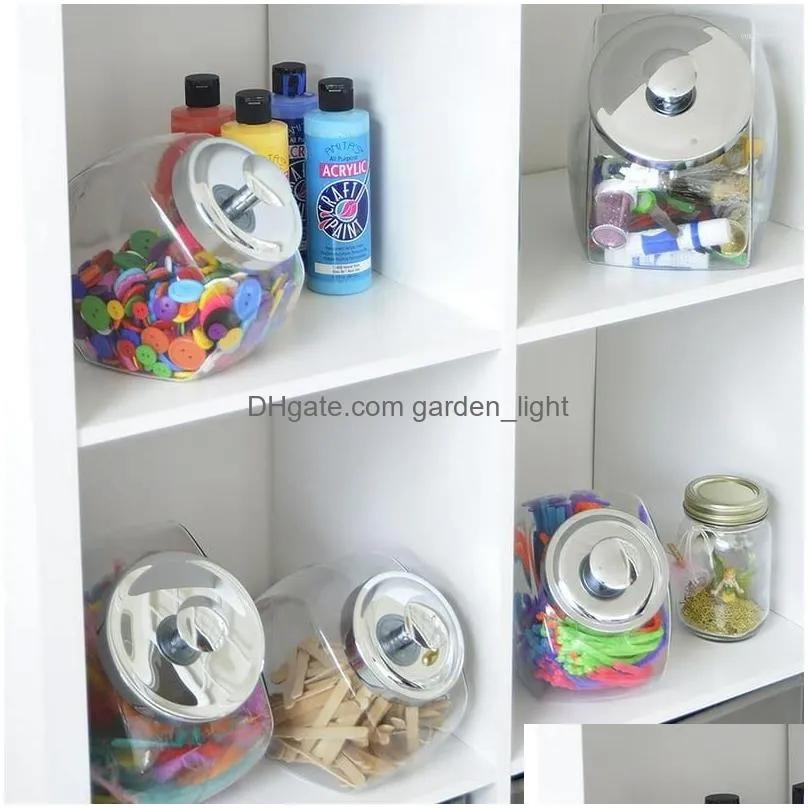 storage bottles penny candy jar with chrome lid food 2 pack set
