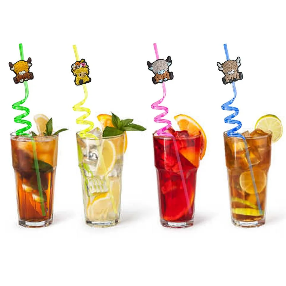 sheep themed crazy cartoon straws reusable plastic drinking birthday decorations for summer party decoration supplies favors childrens new year straw
