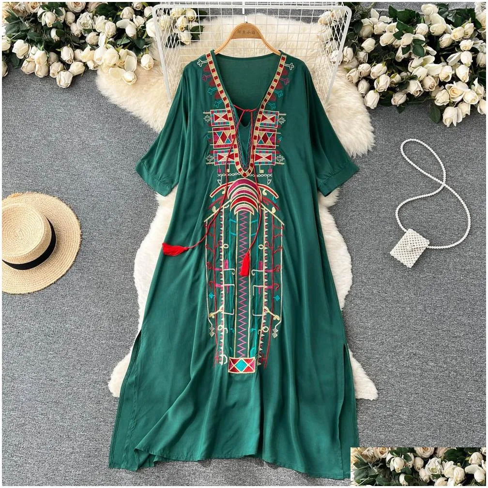 2023 a line sexy women dresses casual new casual summer floral print slim short lady v neck chiffon pullover mid-calf vestidos