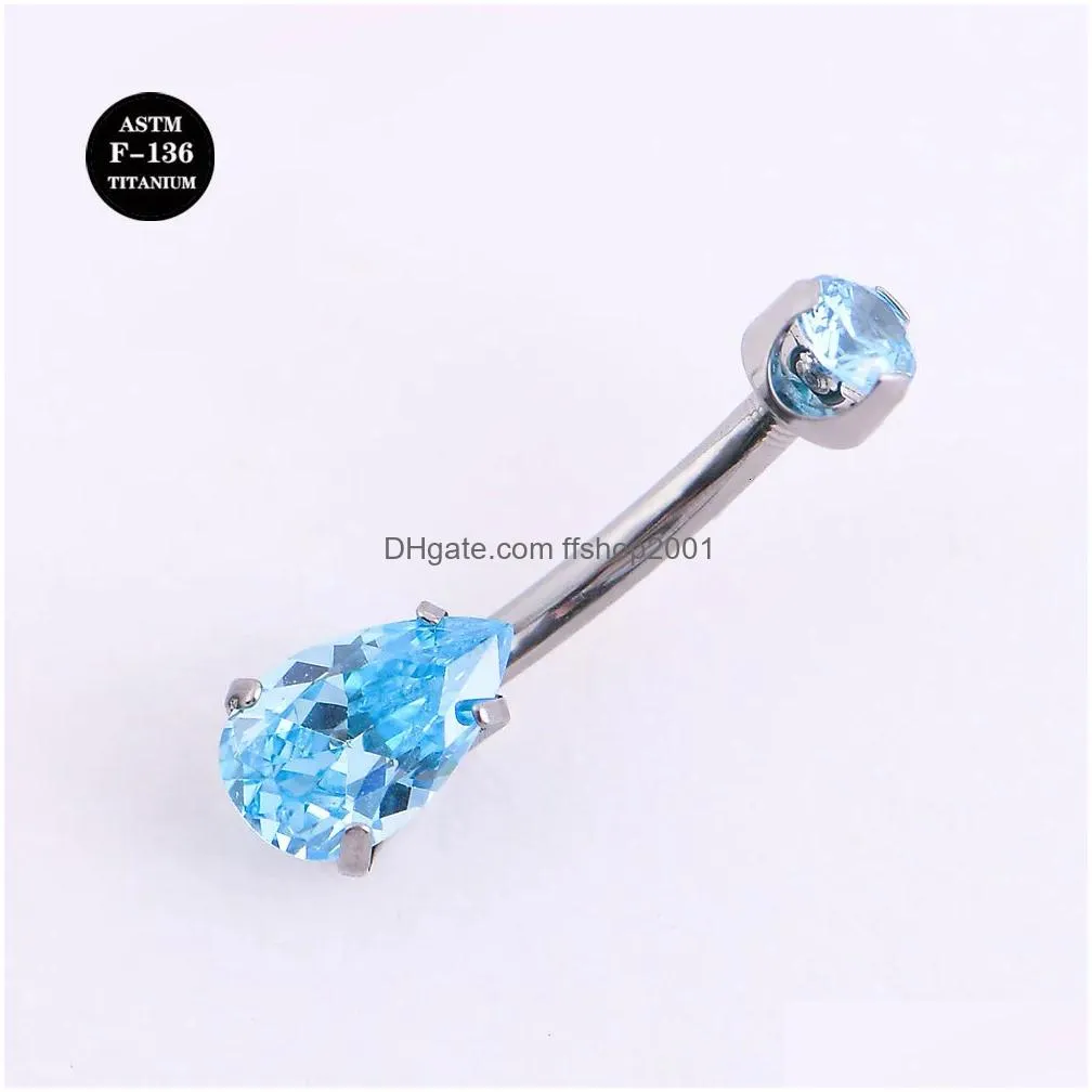 labret lip piercing jewelry 14g astm 36 internal color screw water drop belly button ring for navel 230614