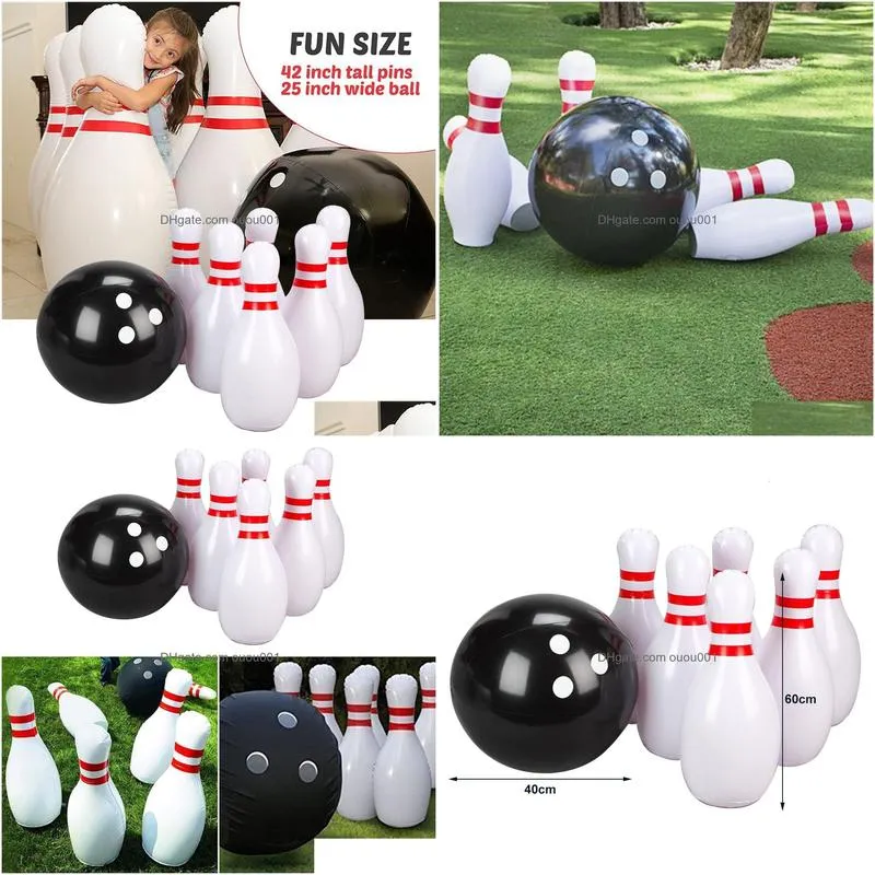 Bowling Nt Inflatable Set For Kids Outdoor Sports Toys Family Lawn Yard Games Parent Child Interactive Game Garten Drop Delivery Dhx71