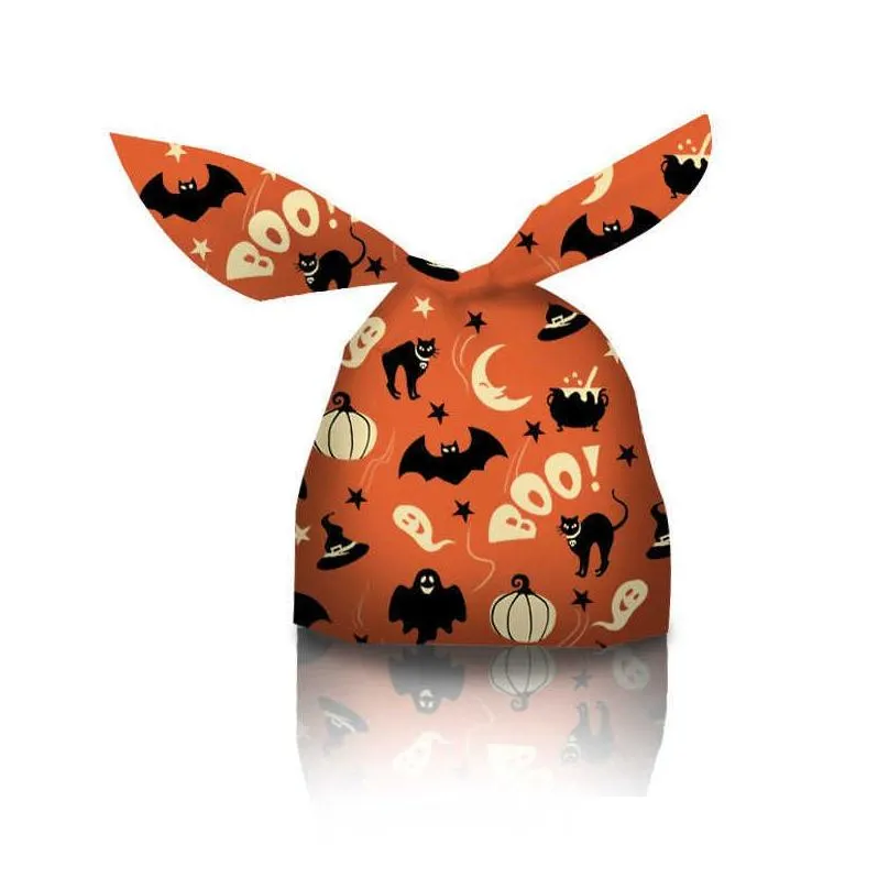 wholesale new happy halloween candy gift bag cute rabbit ear handbag biscuits snack baking packaging bags halloween party decoration