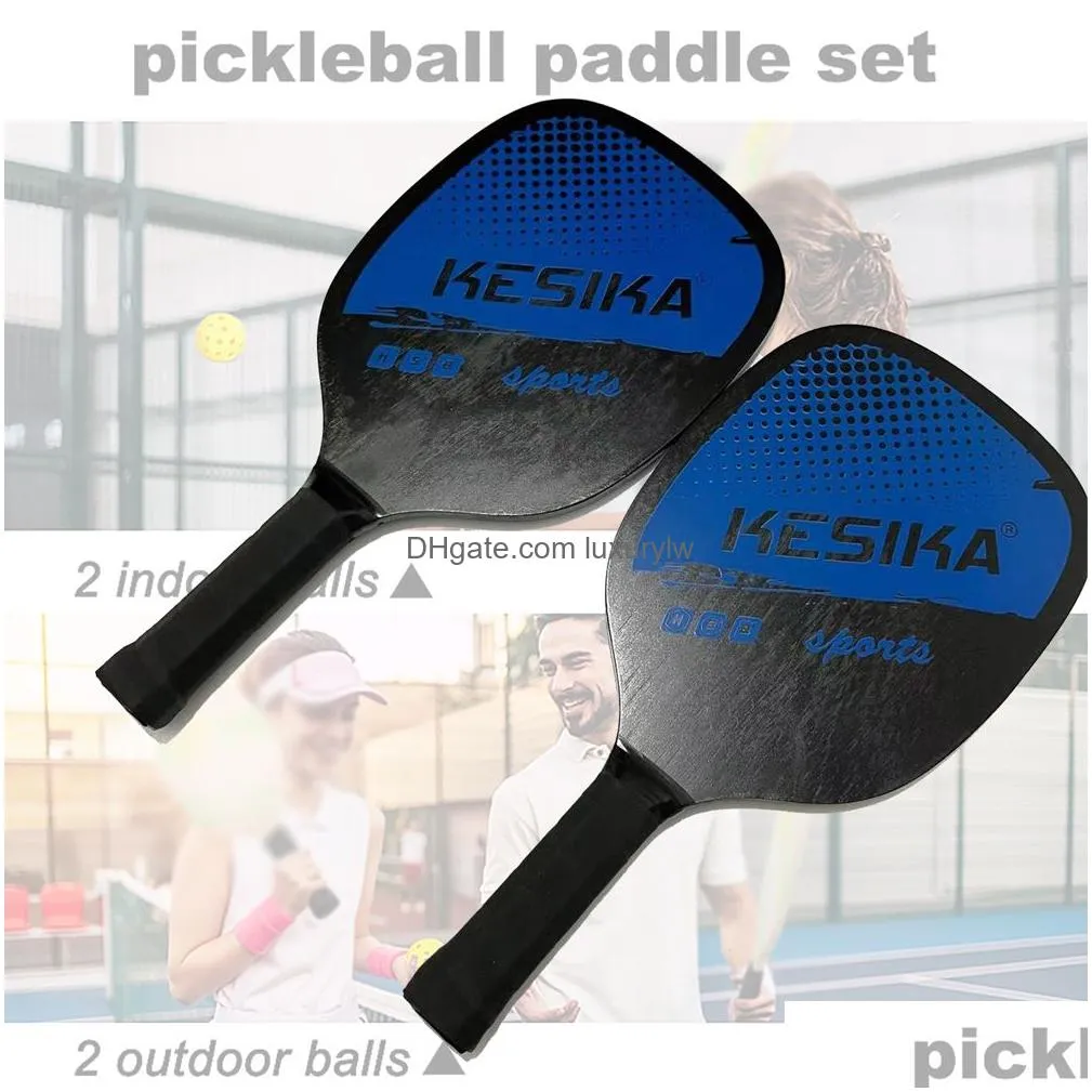 Tennis Rackets Men Women Ball Sports Pickleball Paddle Set 2 4 Balls With Carrying Bag Drop Delivery Dhfgp