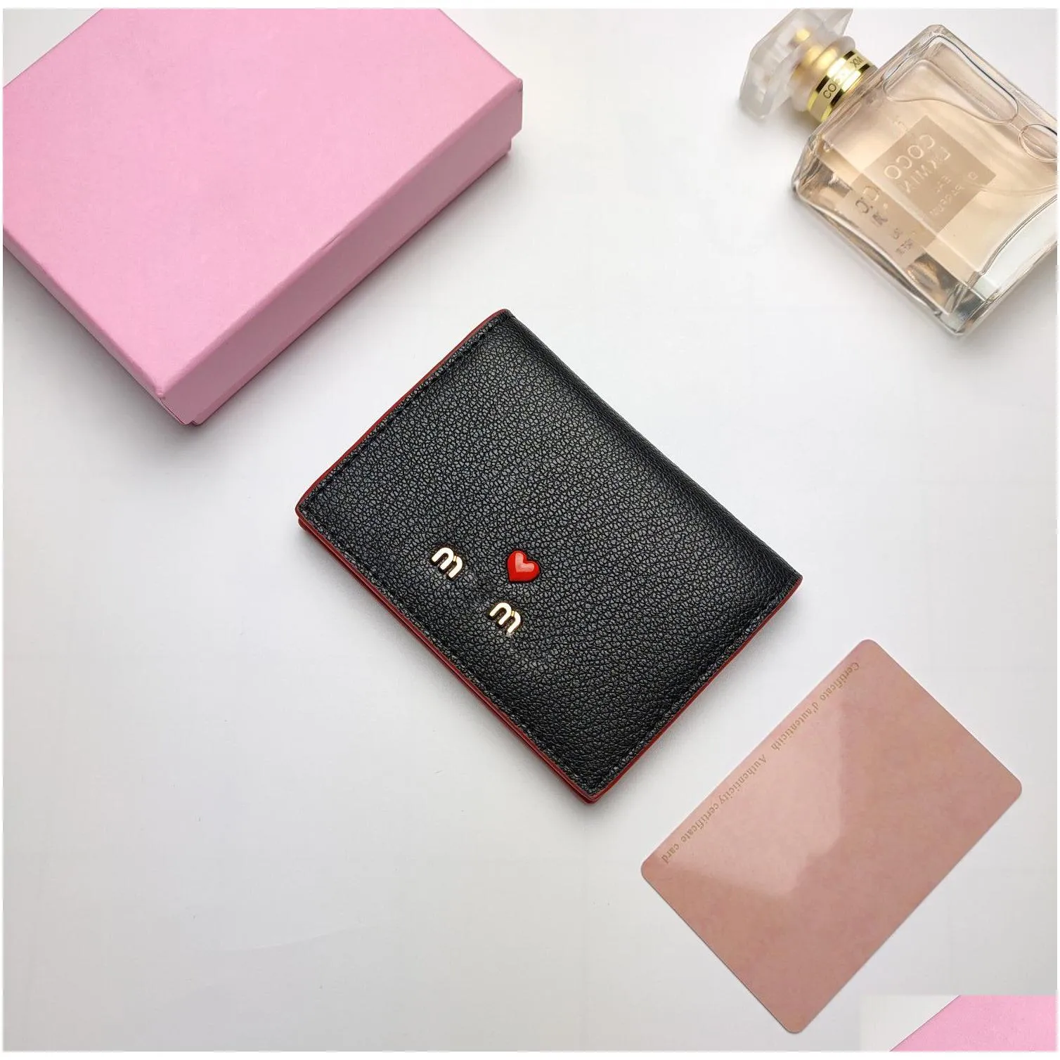 fashion designer wallet women card holder mini wallets coin purse leather love heart dot