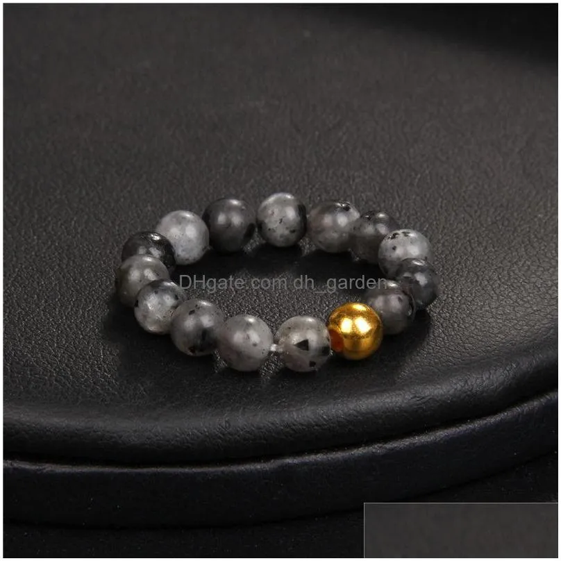 With Side Stones 4Mm Beads Ring Personality Stone Temperament Fashion Jewelry Finger Rings Women Sweet Korean Retro Girls S Dhgarden Dhnby