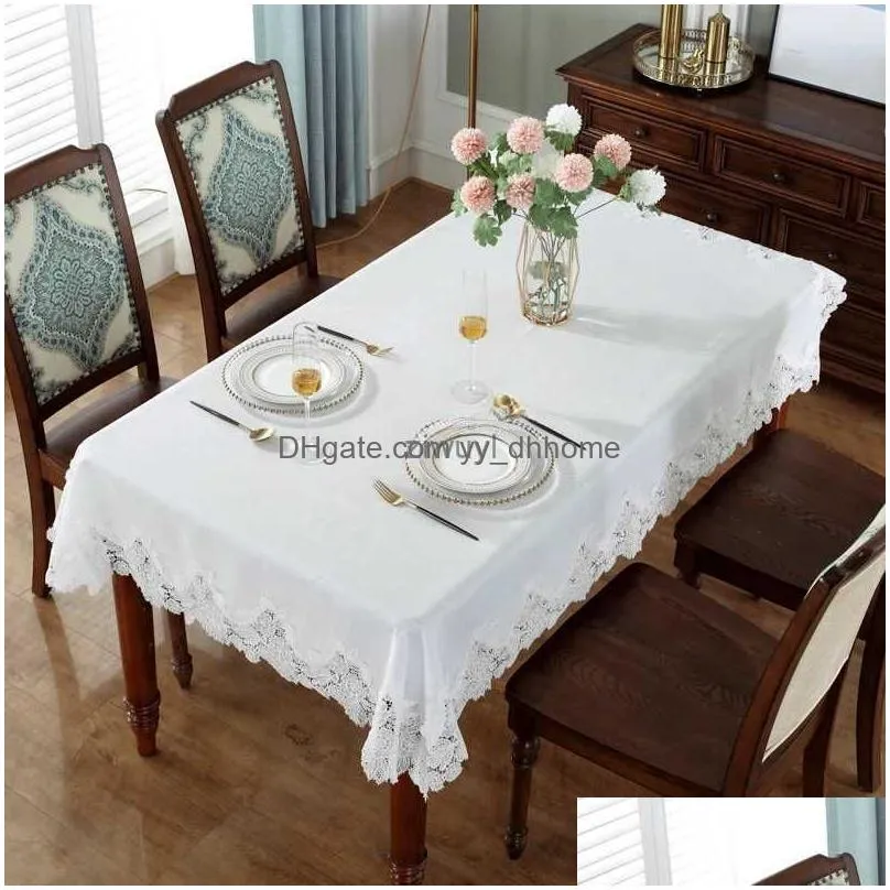 table cloth table cloth white table cover linen cotton table juppe tablecloth flower fabric nordic tv cabinet lace pattern modern