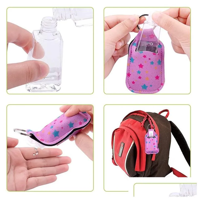 Party Favor Portable 30Ml Hand Sanitizer Holders Mini Bottle Er For Backpack And Purse Assorted Patterns Drop Delivery Home Garden Fes Dhusg
