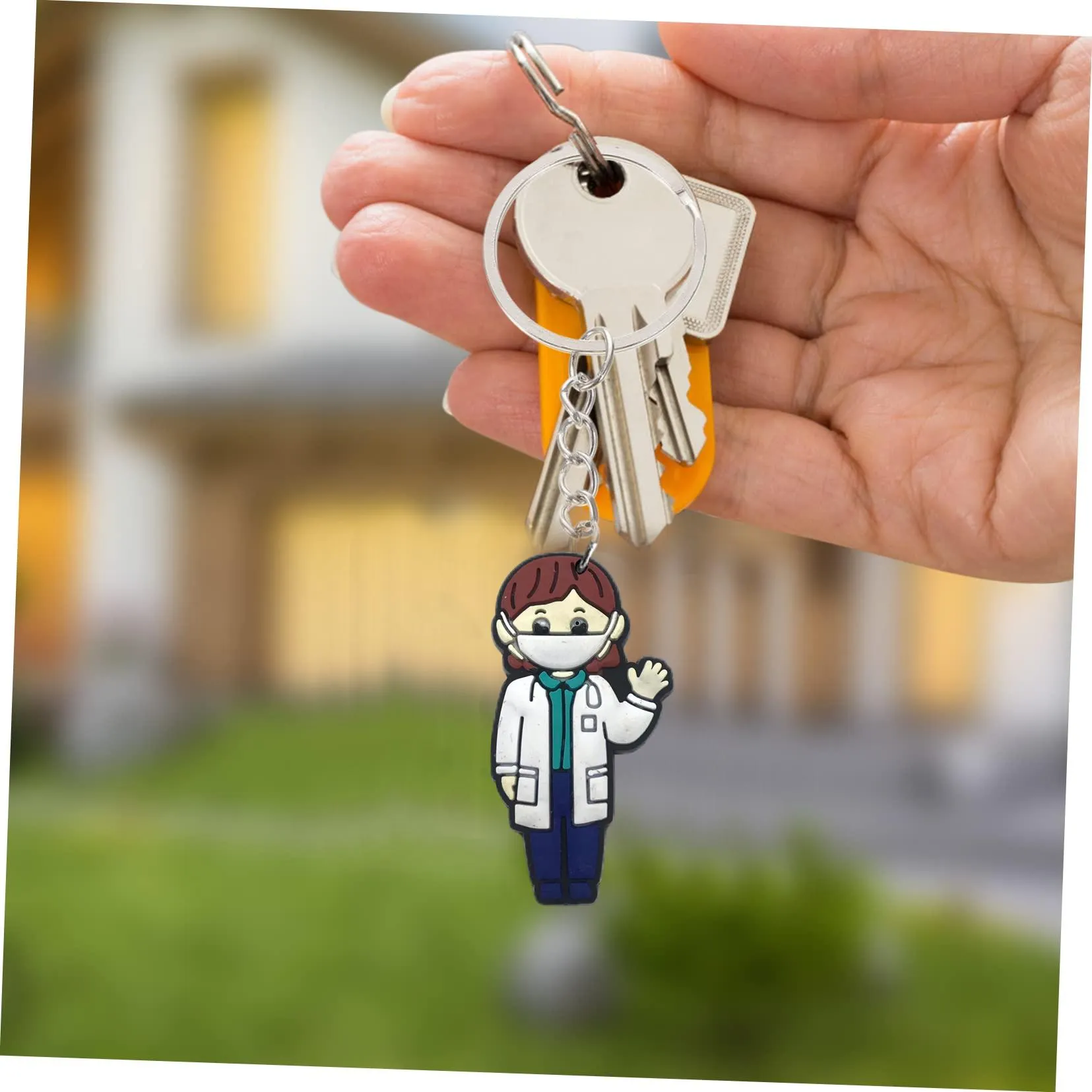 doctor keychain keychains for men goodie bag stuffers supplies backpack keyring suitable schoolbag key ring boys classroom school day birthday party gift