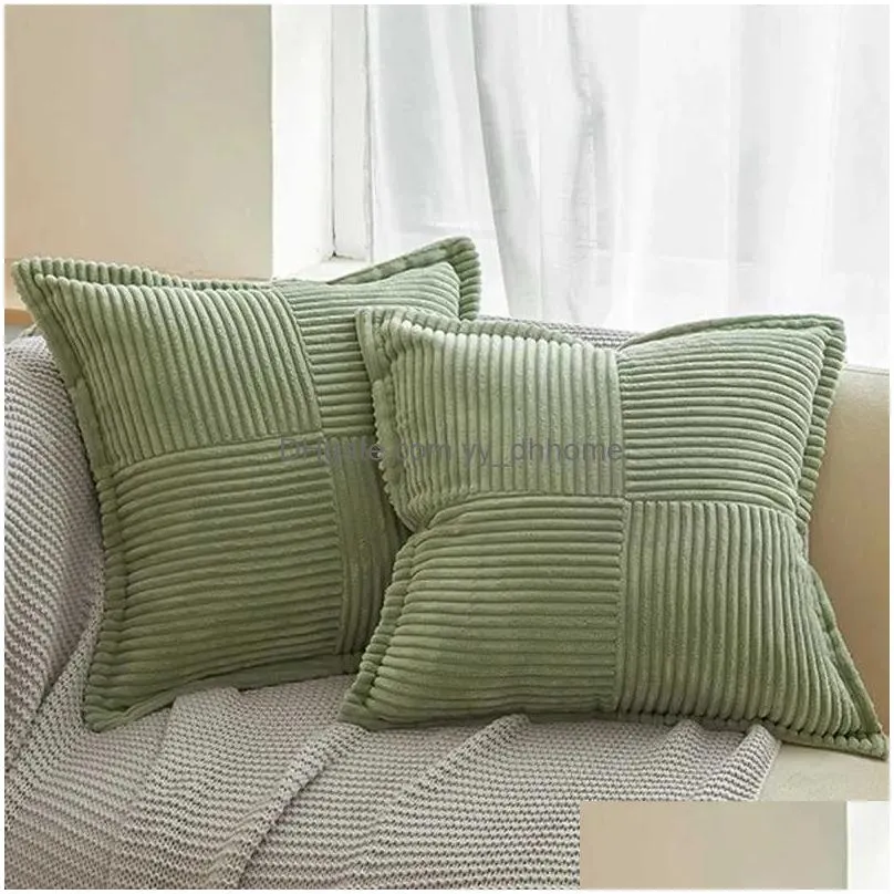 cushion/decorative soft polyester corduroy cushion cover with geometric pattern boho throw cover for soft living room bedroom home