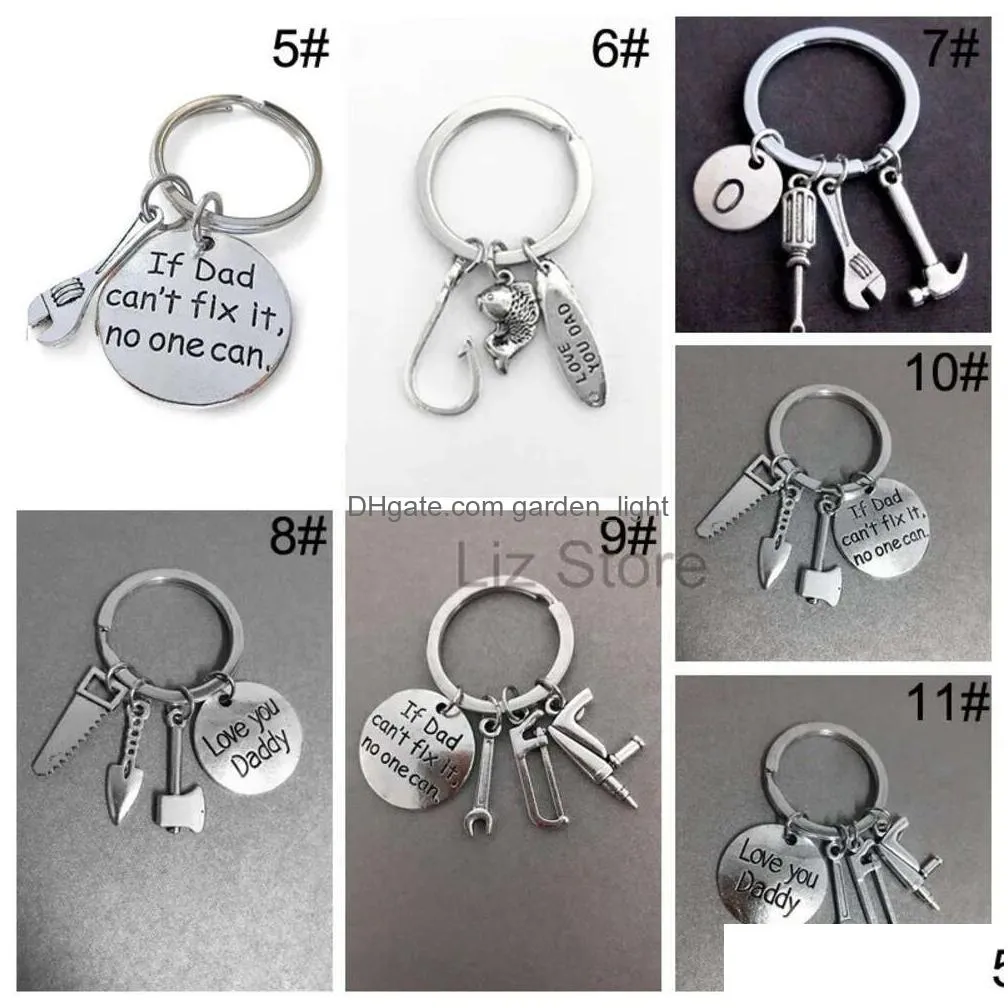 gift father you day love daddy key chain metal hammer screwdriver wrench charms pendants keychain portable keychains th0740 chain