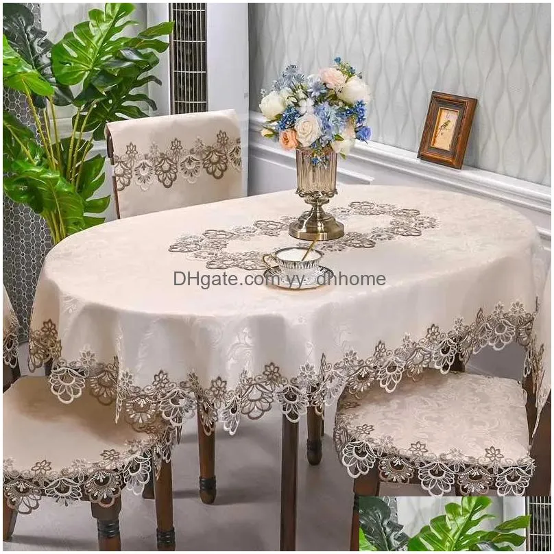 table cloth oval table cloth satin embroidered fold tea table europe dining table cover tablecloth table lace art dust cover chair