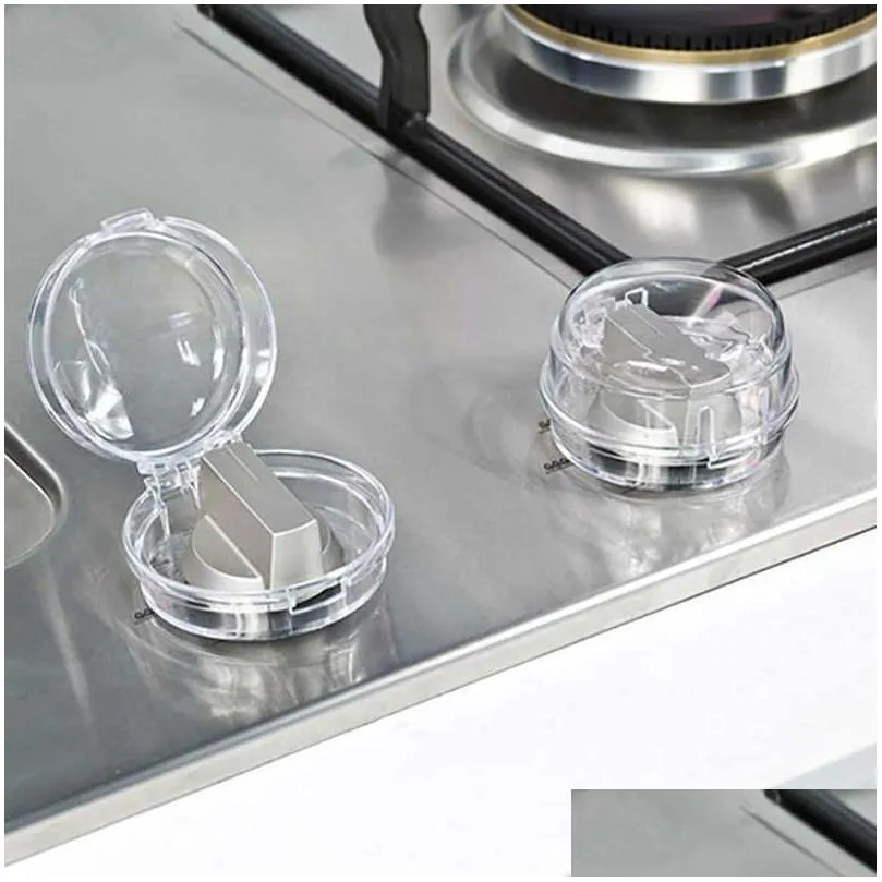 new 4/3/2/1 piece oven kitchen gas stove button cover knob control switch protective housing safety lock child protection