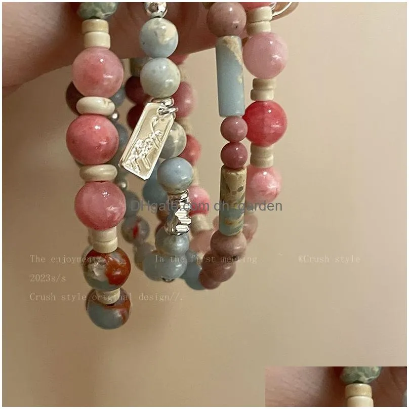 Beaded Mticolor Shoushan Stone Bracelet Womens Sweet Handstring Handjewelry 1 Drop Delivery Jewelry Bracelets Dhgarden Dhdrv