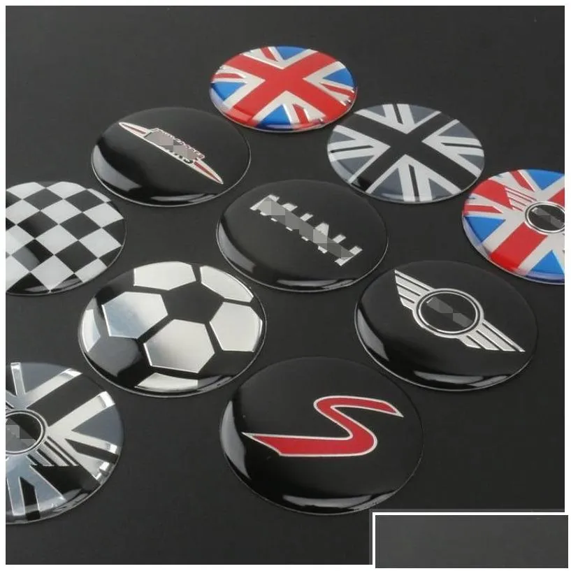 Car Stickers 52Mm Styling Wheel Center Er Sticker Hub Cap For Mini Cooper S Jcw Oner55 R56 R60 R61 F54 F55 F56 F60 Clubman Countryma