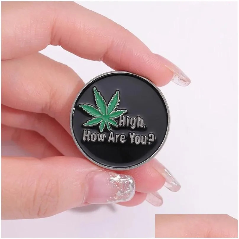Other Fashion Accessories Punk Black Round Enamel Pin Brooch Accessoires Bag Hat Clothes Lapel Jewelry Shirt Collar Badge Gift Drop D Otosj