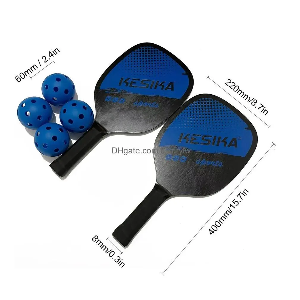 Tennis Rackets Men Women Ball Sports Pickleball Paddle Set 2 4 Balls With Carrying Bag Drop Delivery Dhfgp