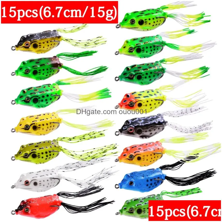Baits & Lures Aorace 5G-15G Frog Soft Fishing Double Hooks Top Water Ray Artificial Minnow Crank Bait Sile Wobbler Drop Delivery Sport Dhr0I