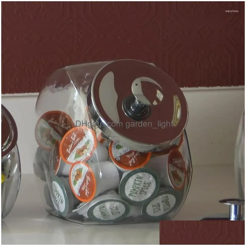 storage bottles penny candy jar with chrome lid food 2 pack set